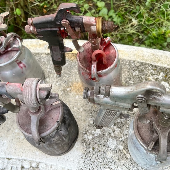 LOT SET OF 7 DEVILBISS,Sanbor Mix Lot PAINT SPRAY GUNS W/ CUP PAINTING TOOLS VTG - Picture 10 of 10